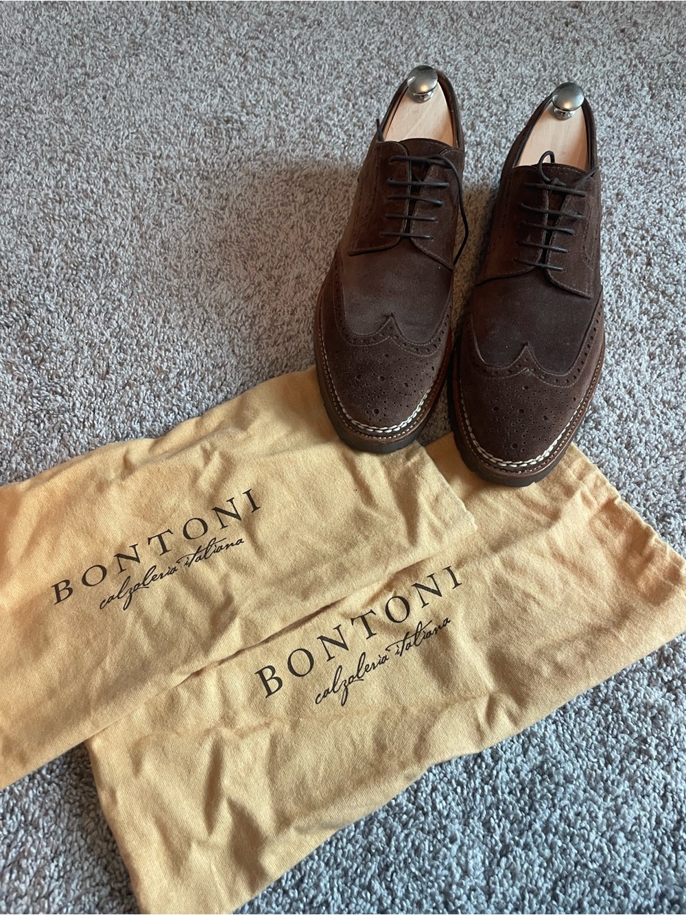 Bontoni Libertino Derby Orzo Suede Wingtips